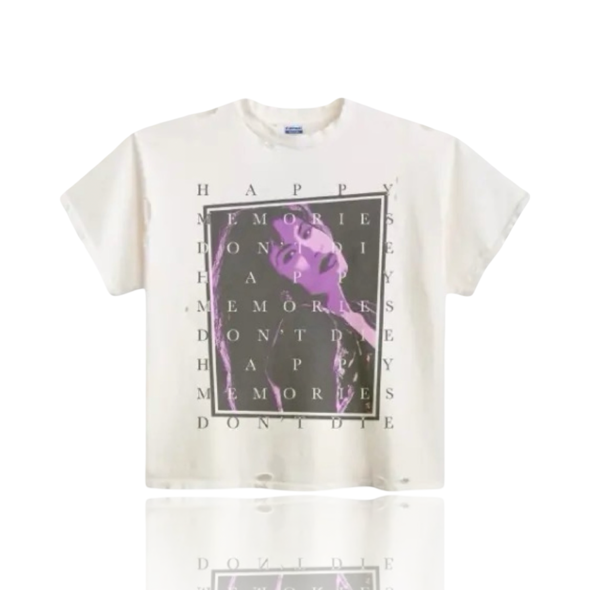 Happy Memories Don't Die  Bidi Tee White