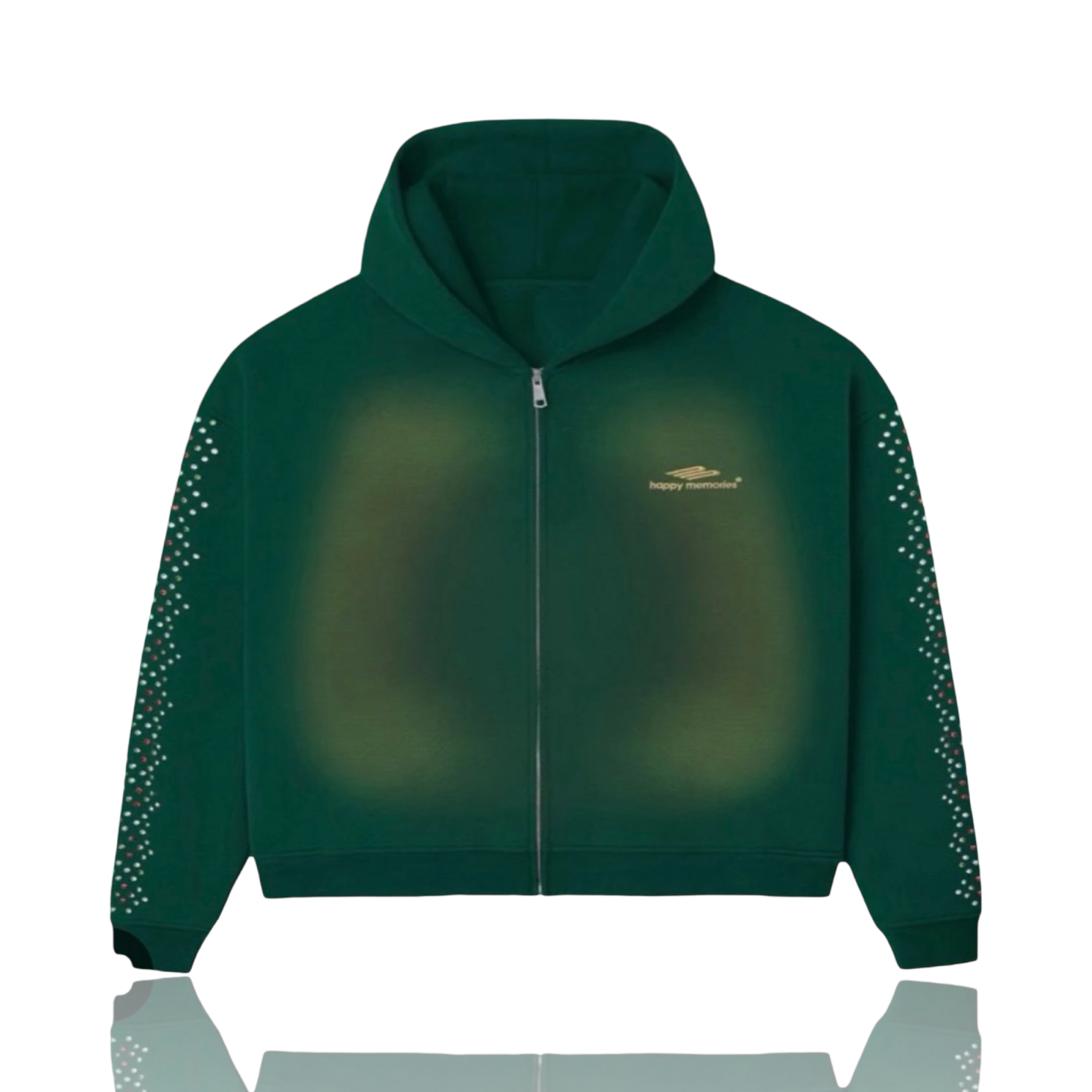Happy Memories Don't Die Crystal Zip Up Green Bean