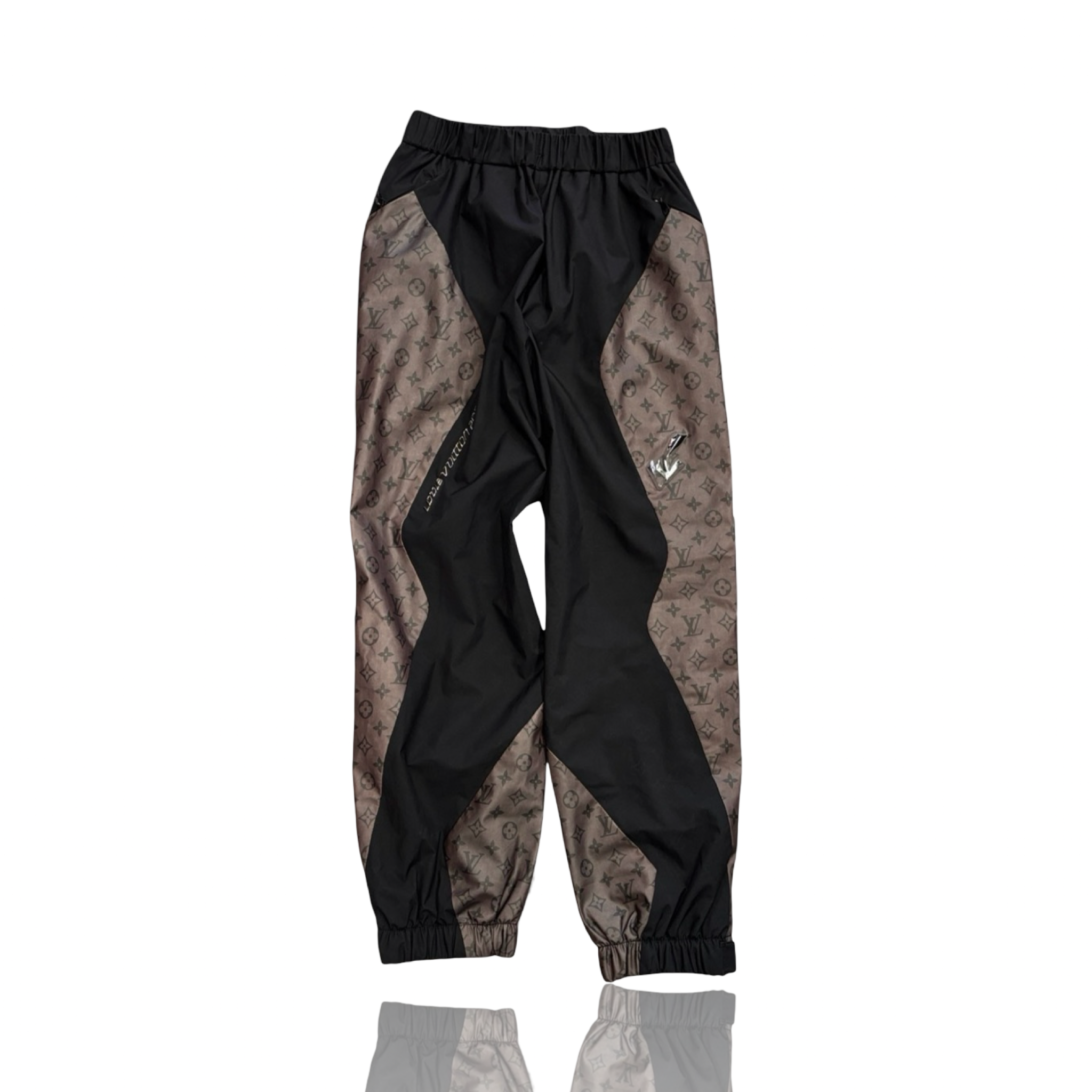 Louis Vuitton Black Grey 2054 Monogram Heat Reflective Track Pants