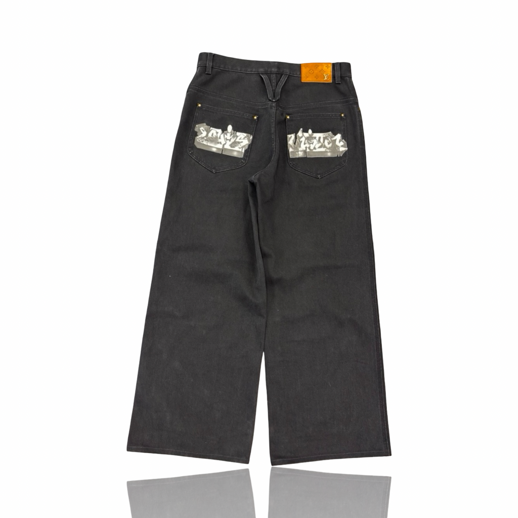 Louis Vuitton Graffiti Denim Jeans Black