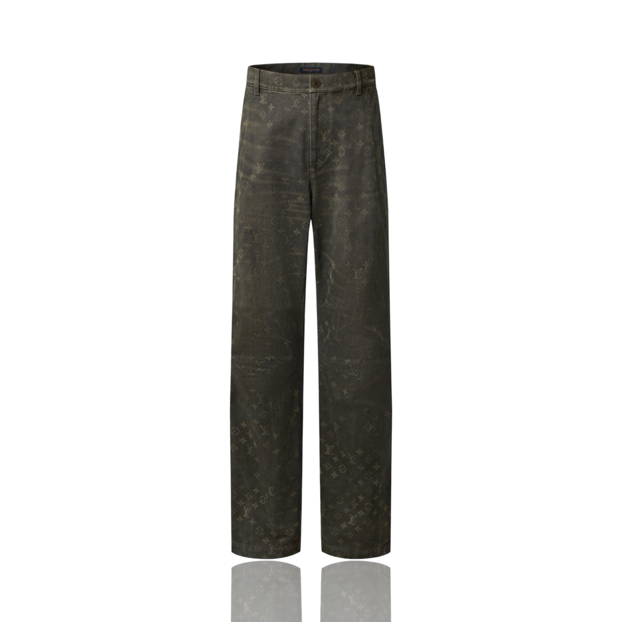 Louis Vuitton Monogram Waxed Denim Pants Khaki Green
