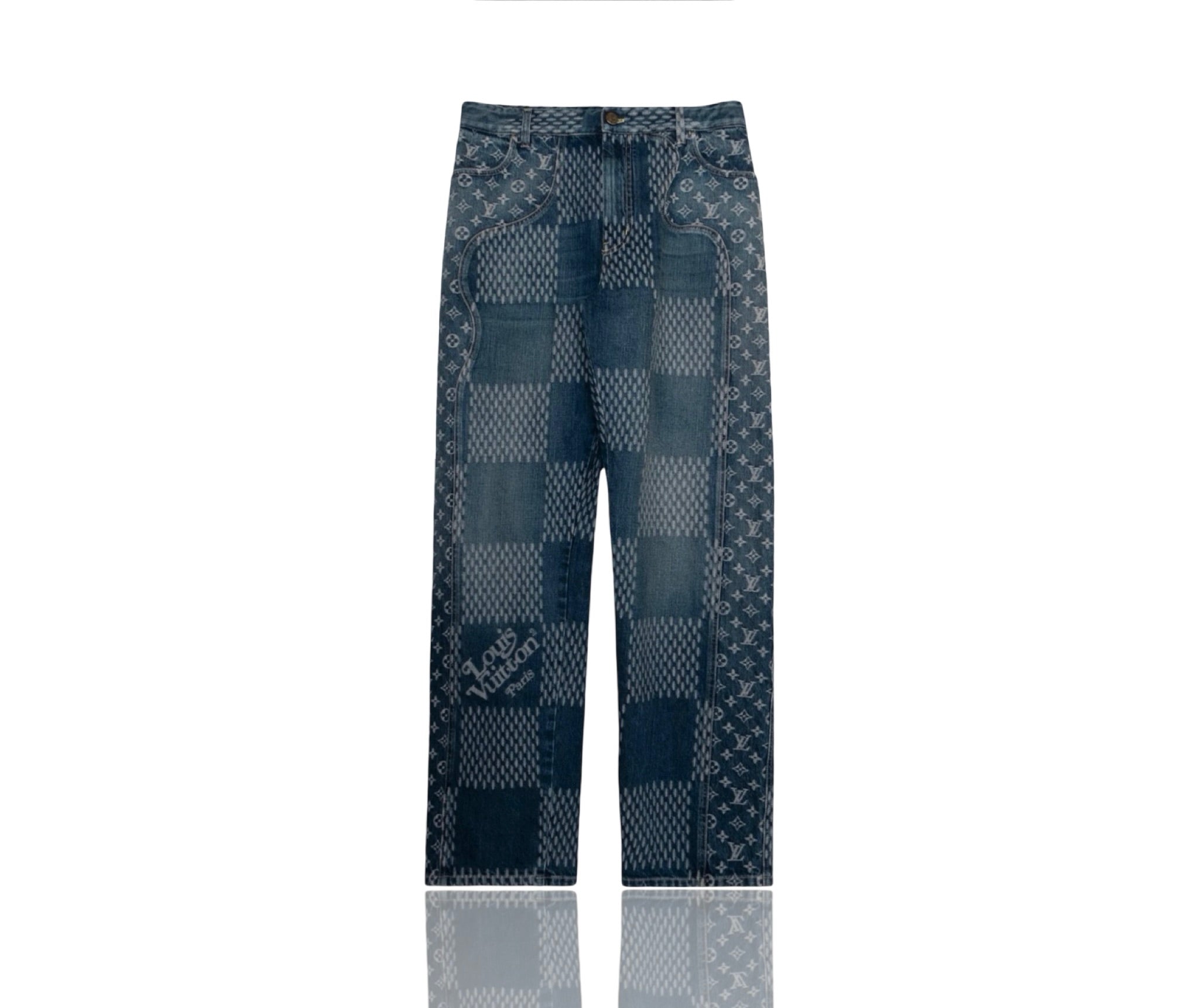 Louis Vuitton Nigo Blue Giant Damier Monogram Jeans