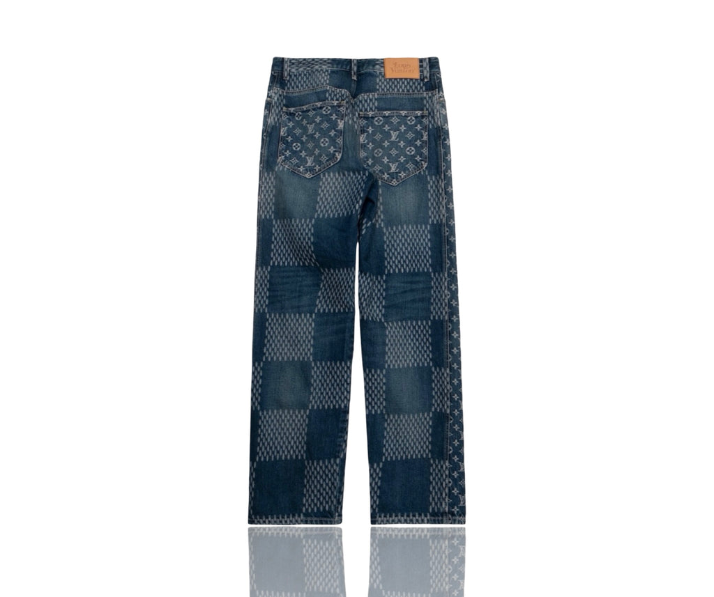 Louis Vuitton Nigo Blue Giant Damier Monogram Jeans