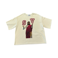 Saint Vanity Jesus Cream Cropped Crewneck