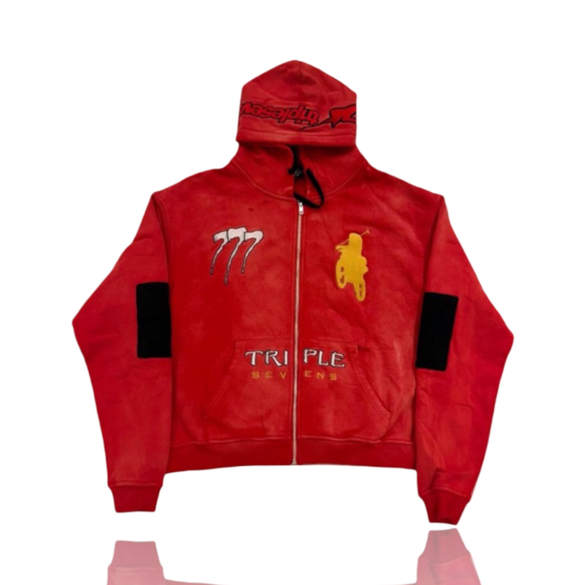 Triple Sevens Moto Complex Red Zip Up
