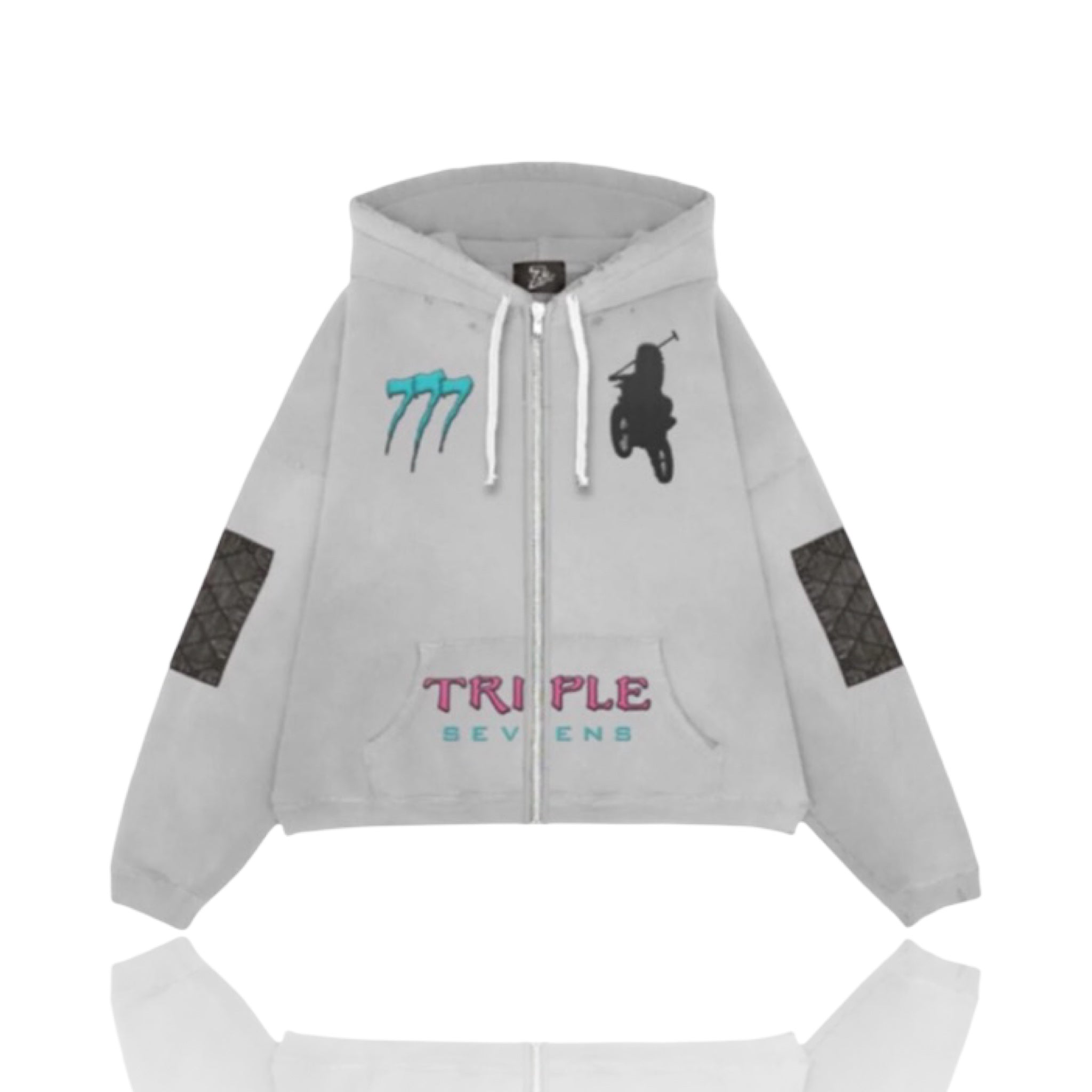 Triple Sevens Moto Complex Grey Zip Up