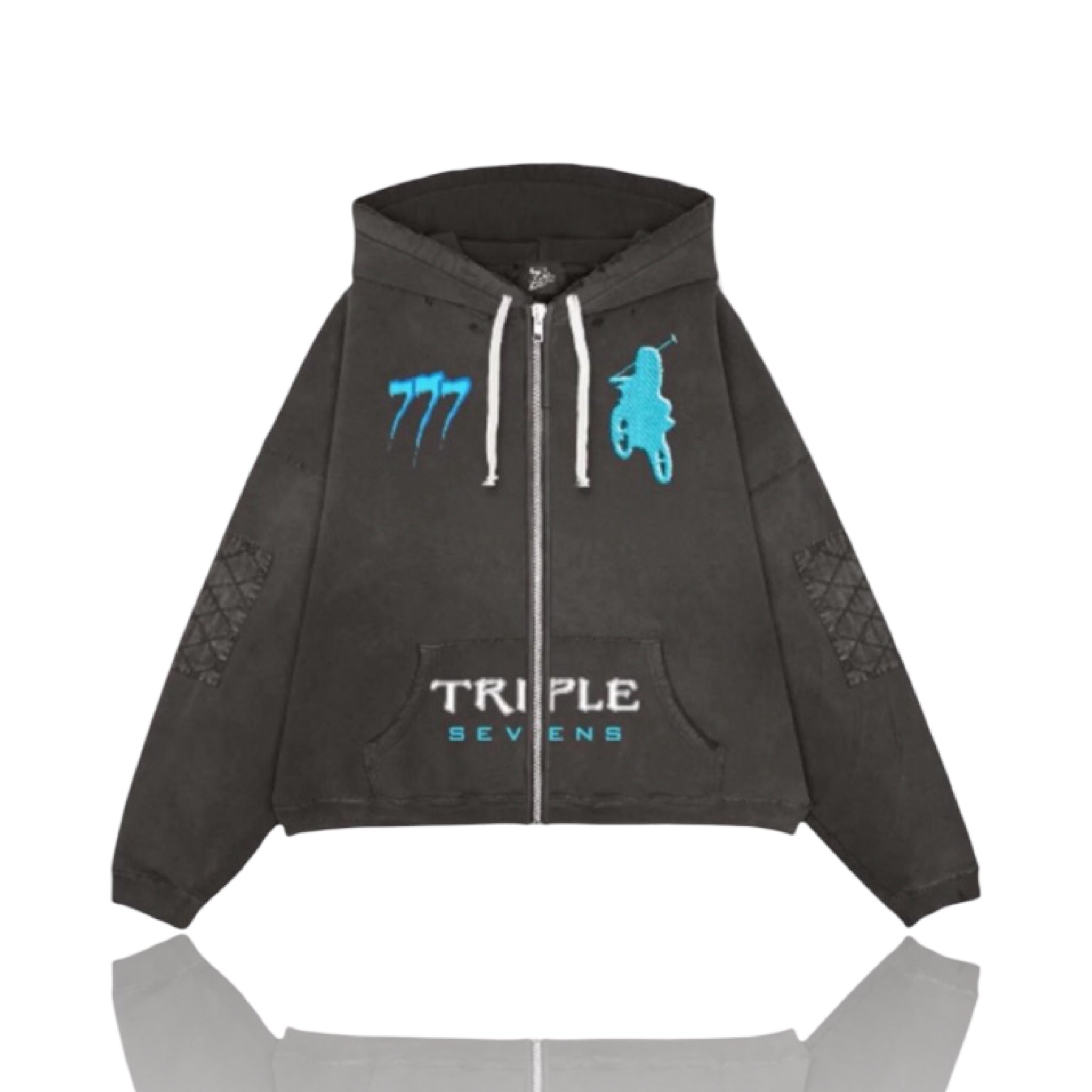 Triple Sevens Moto Black Zip Up