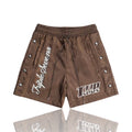 Triple Sevens 07 Nylon Button Up Shorts Brown