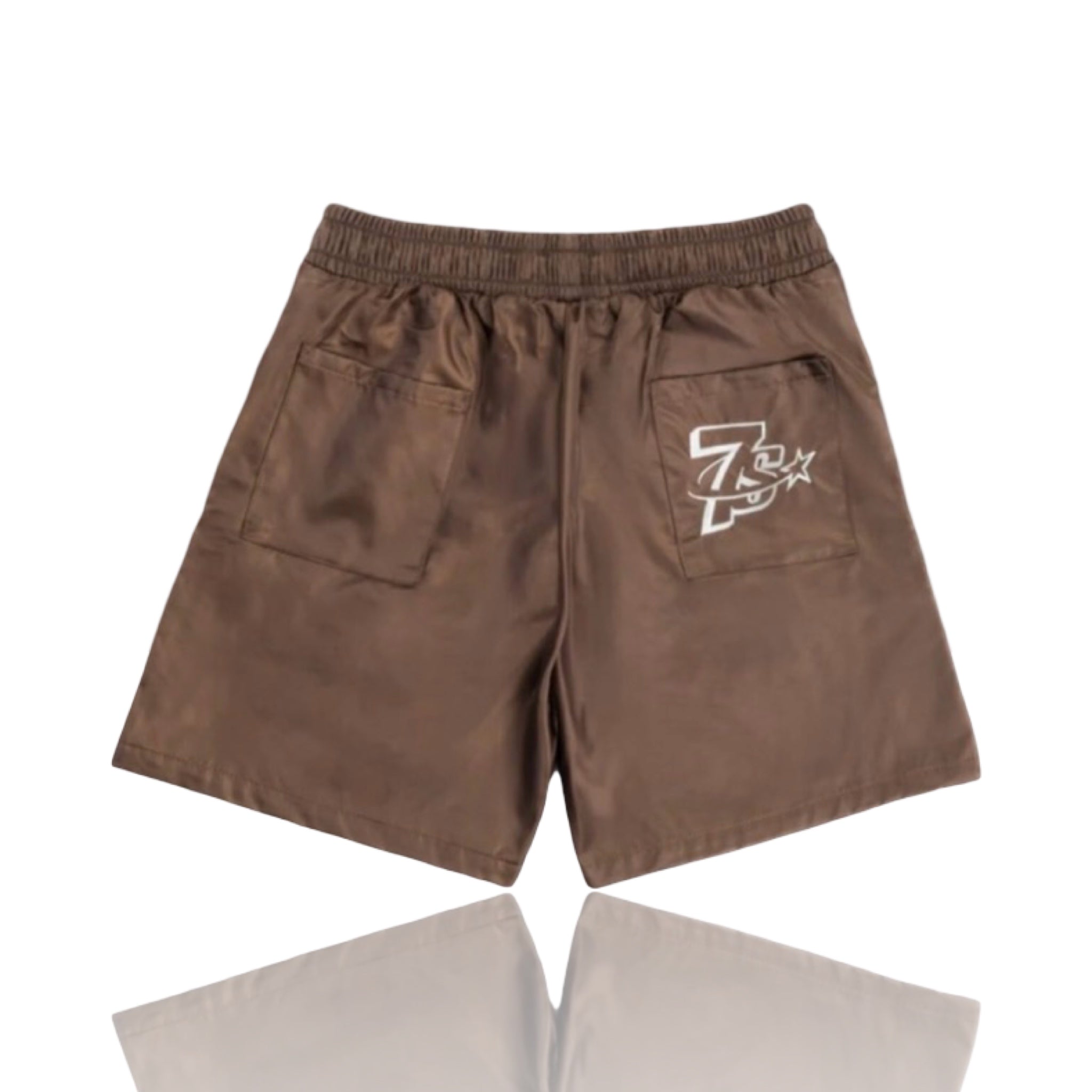 Triple Sevens 07 Nylon Button Up Shorts Brown