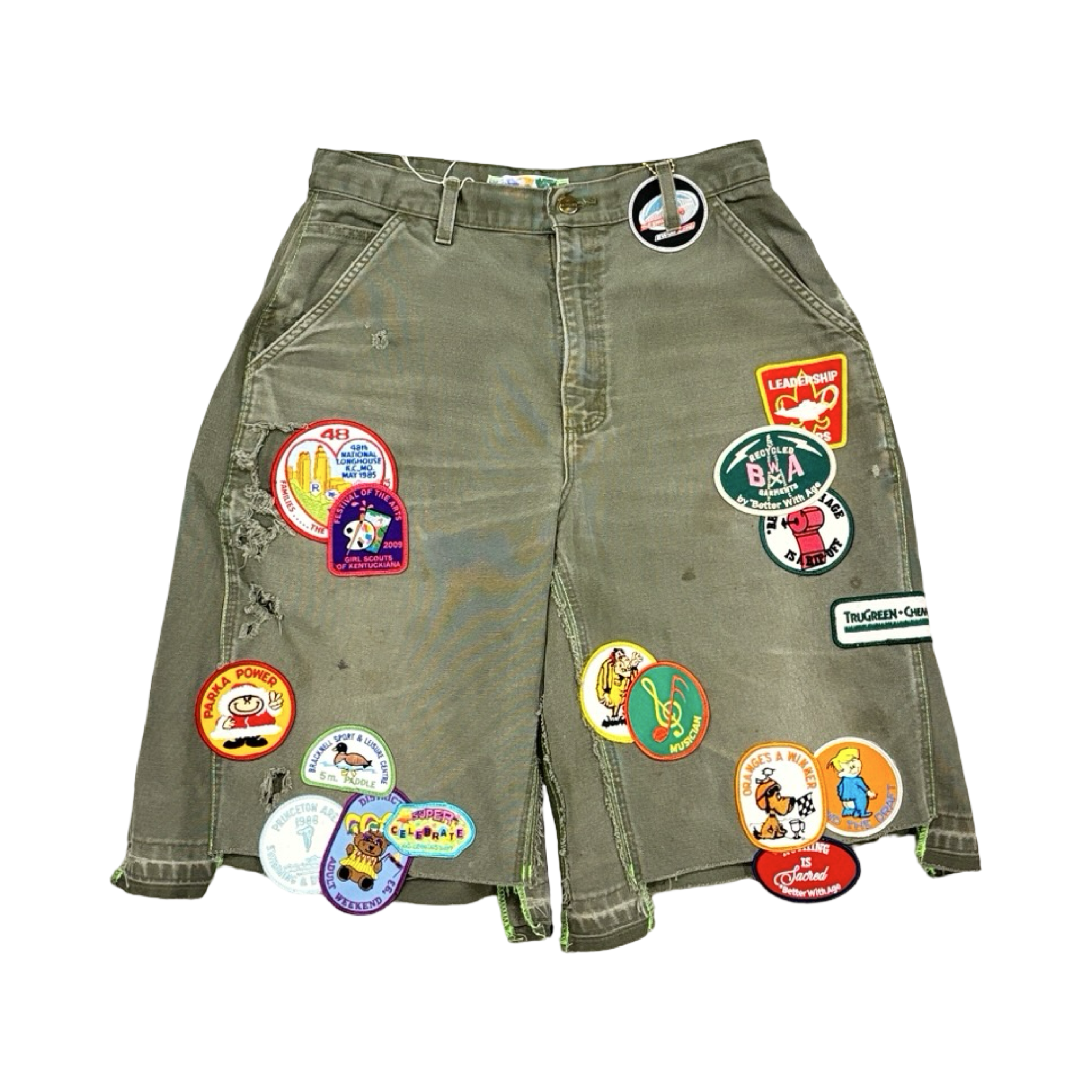 *Better With Age Gentlemens Single Knee Olive Green Shorts