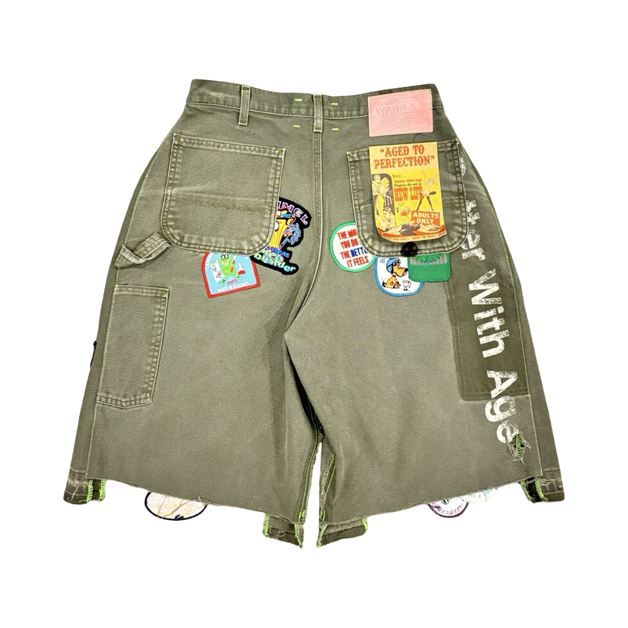 *Better With Age Gentlemens Single Knee Olive Green Shorts