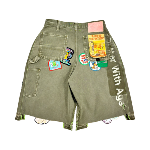 *Better With Age Gentlemens Single Knee Olive Green Shorts