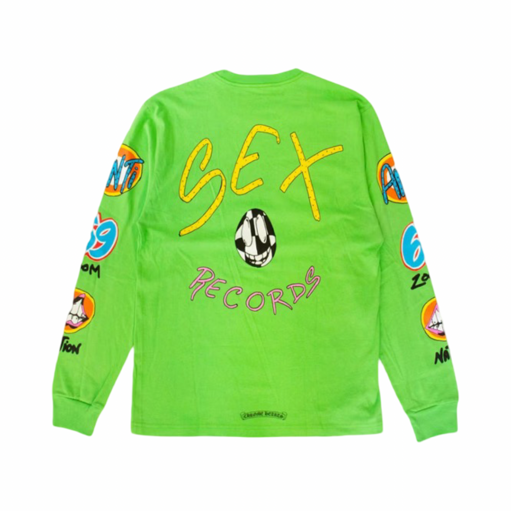 Chrome Hearts X Matty Boy Sex Records Logo Slime Green LongSleeve