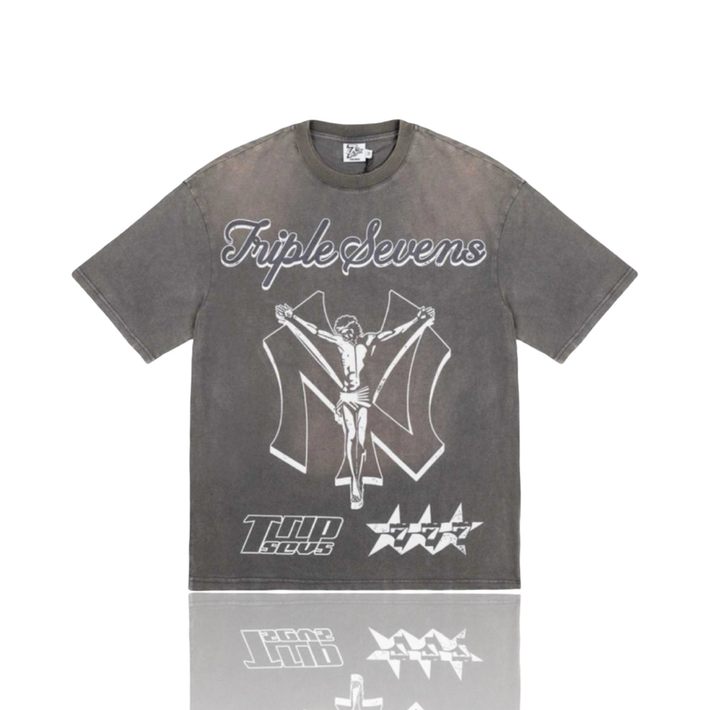 Triple Sevens NY Jesus Grey Tee