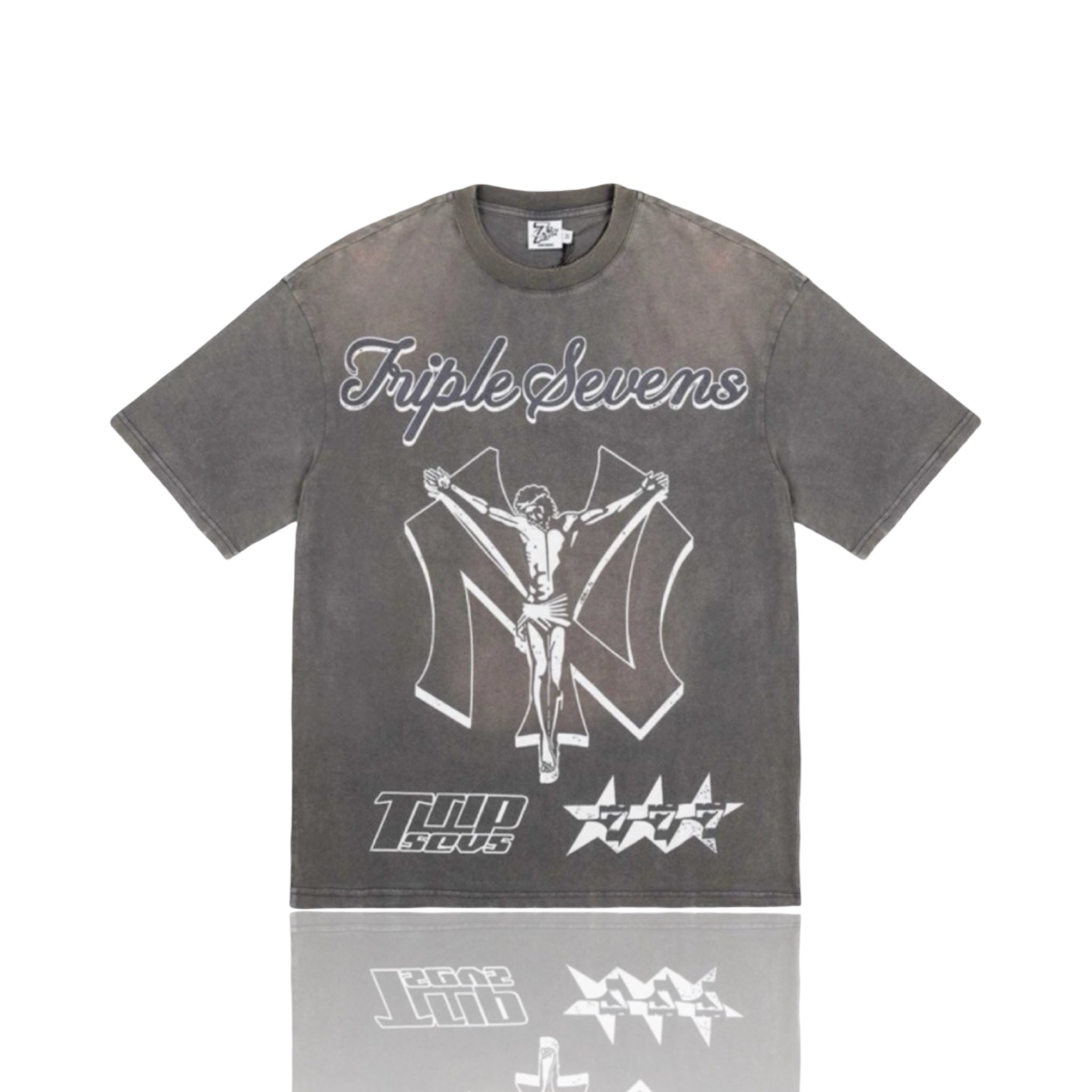 Triple Sevens NY Jesus Grey Tee