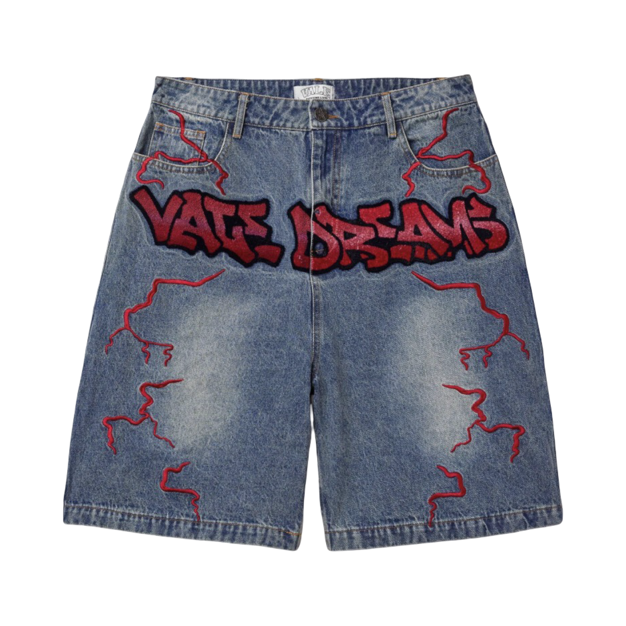Vale Forever Blue Graffiti Jorts