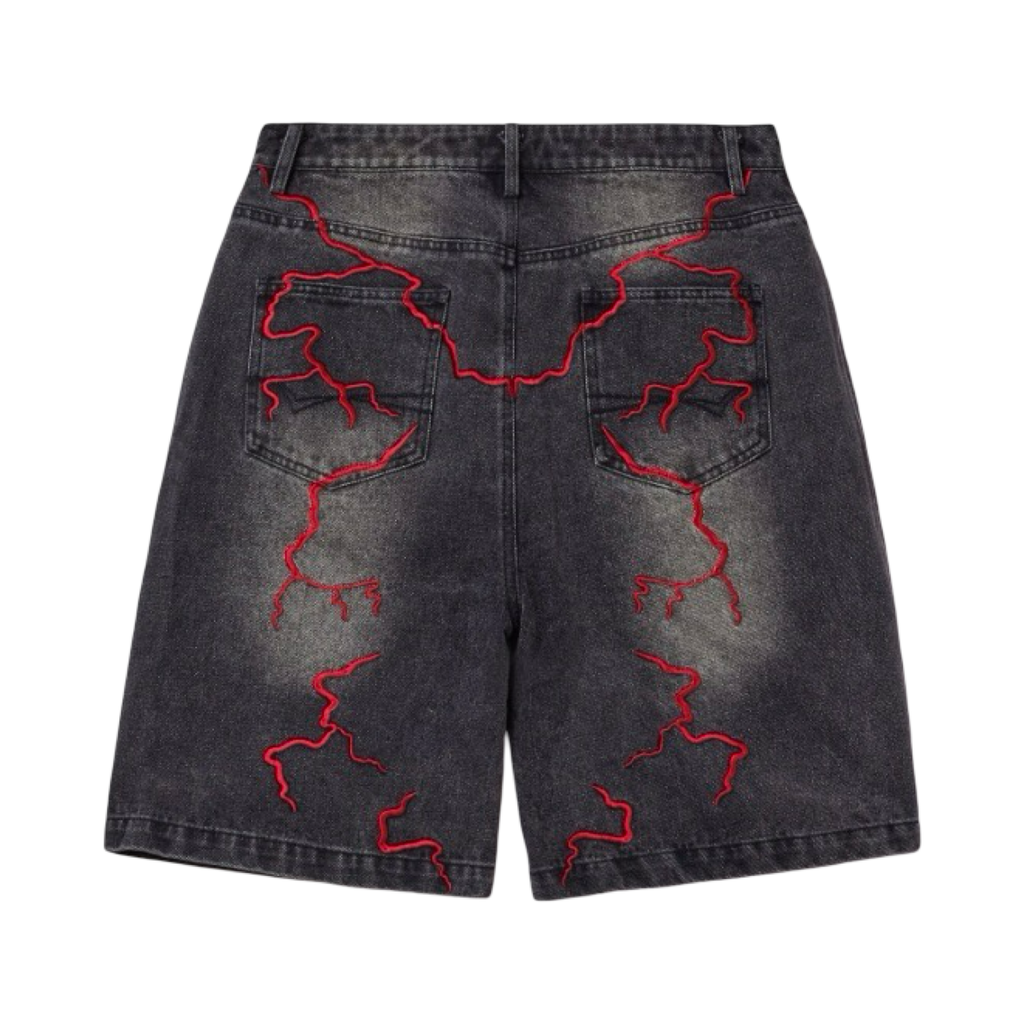 Vale Forever Black Graffiti Jorts