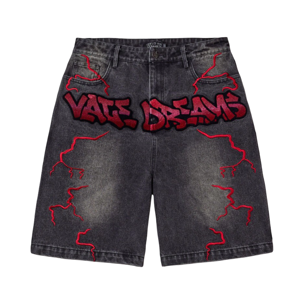 Vale Forever Black Graffiti Jorts