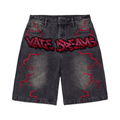 Vale Forever Black Graffiti Jorts