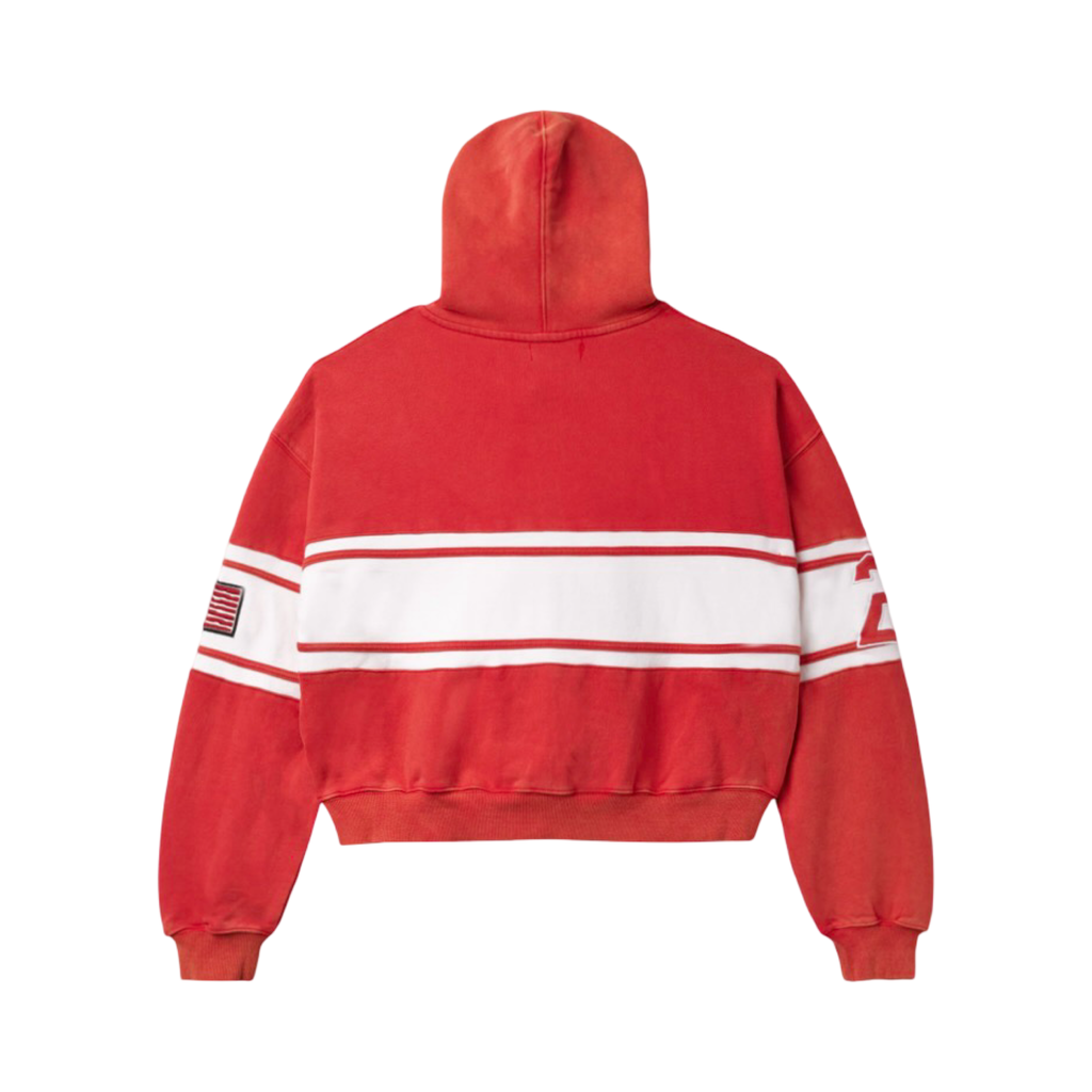 Vale Forever Red Cursive Zip Up Hoodie