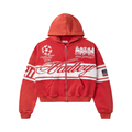 Vale Forever Red Cursive Zip Up Hoodie