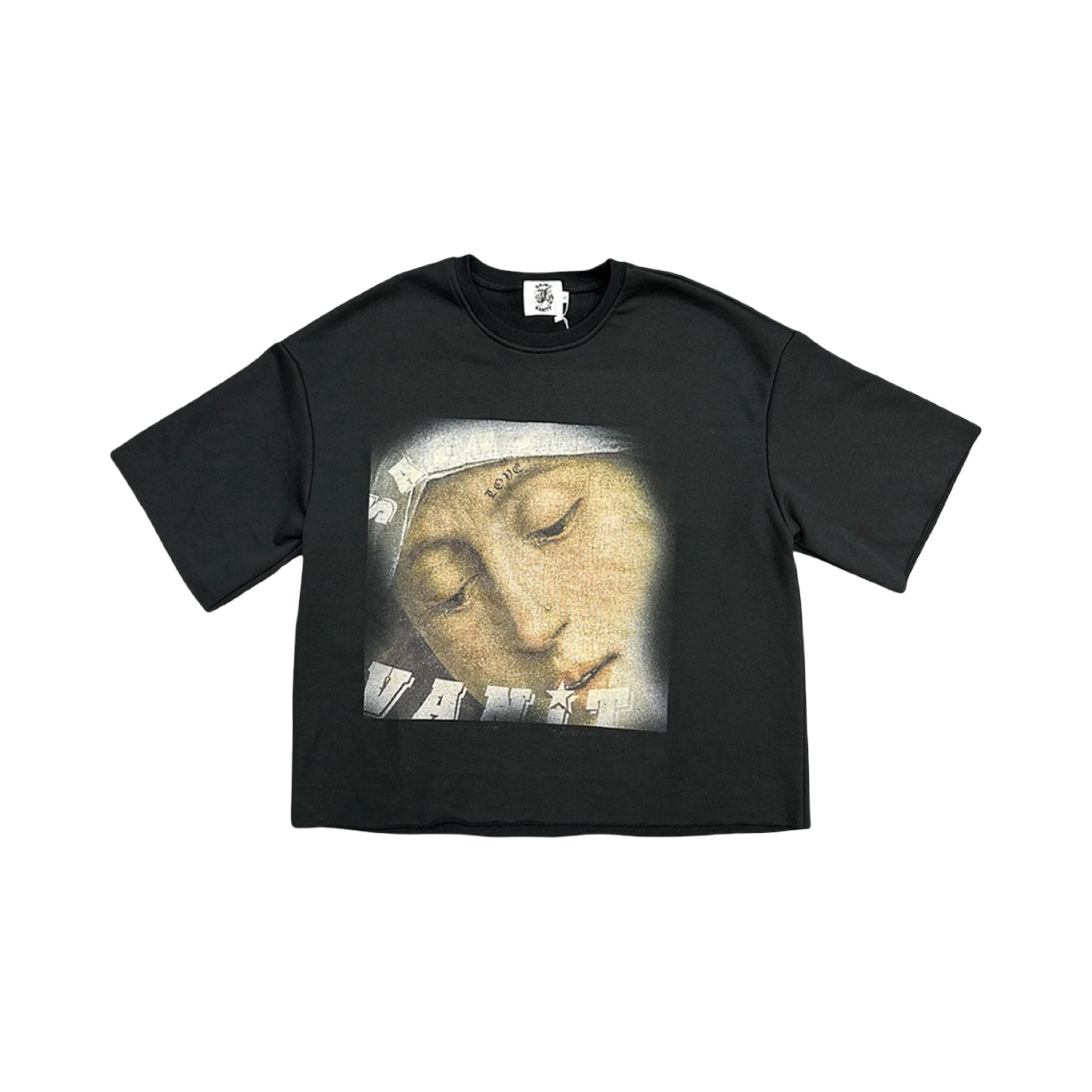Saint Vanity Love Saint Cropped Crewneck Black