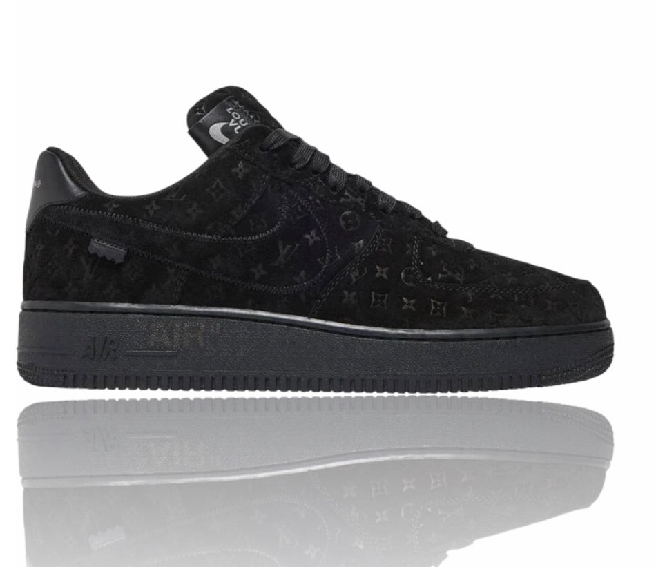 Louis Vuitton Triple Black Air Force 1 Low