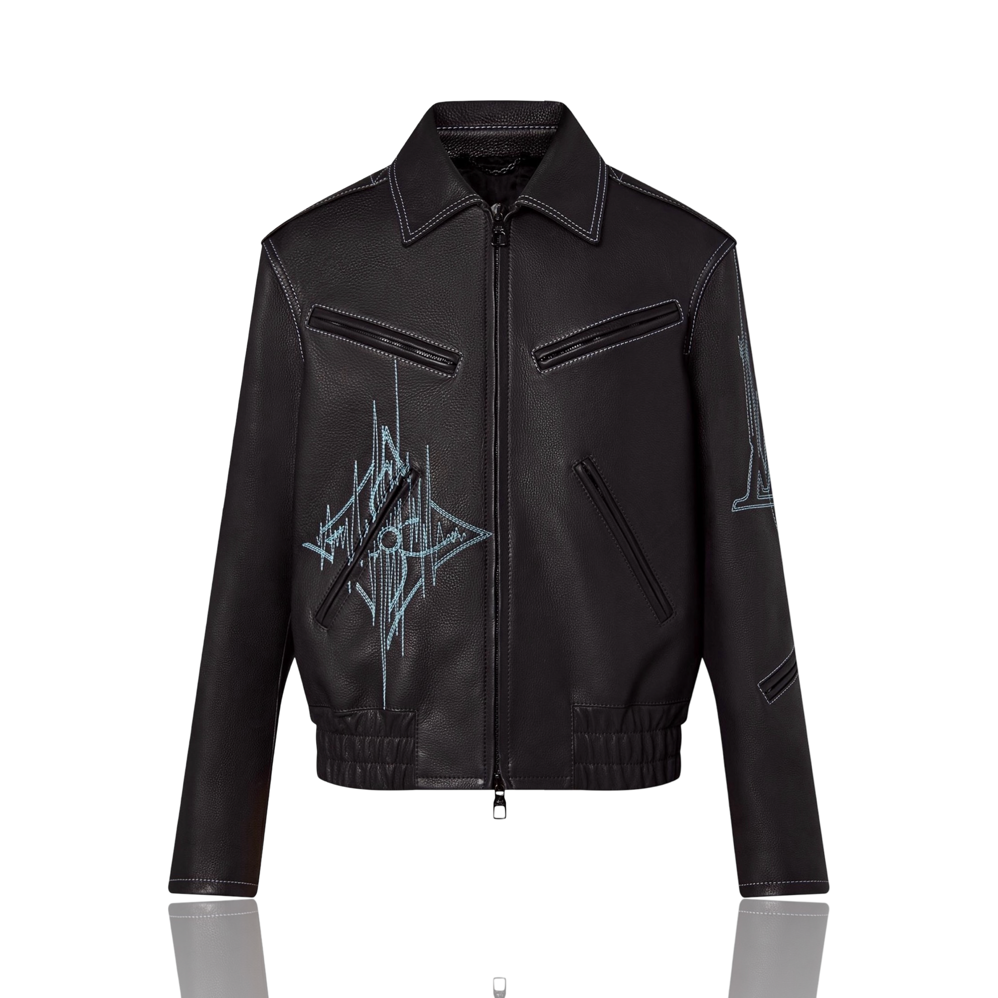 Louis Vuitton Frequency Embroidered Leather Jacket