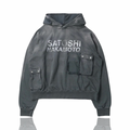 Satoshi Nakamoto Grey  Cargo Oversized Hoodie