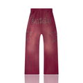 Satoshi Nakamoto Star Studded Sweatpants Burgundy