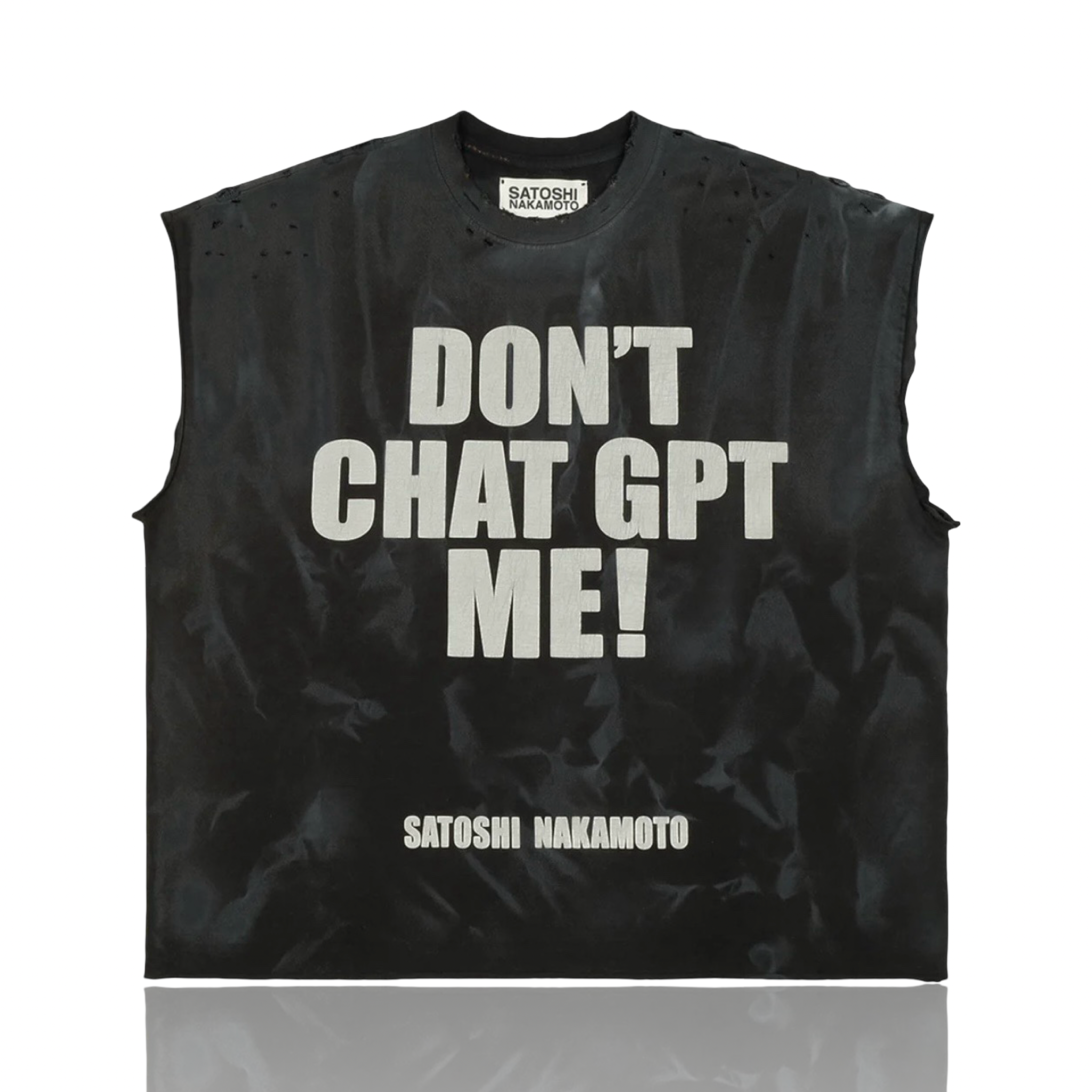 Satoshi Nakamoto Chat GPTEE Washed Black CutOff
