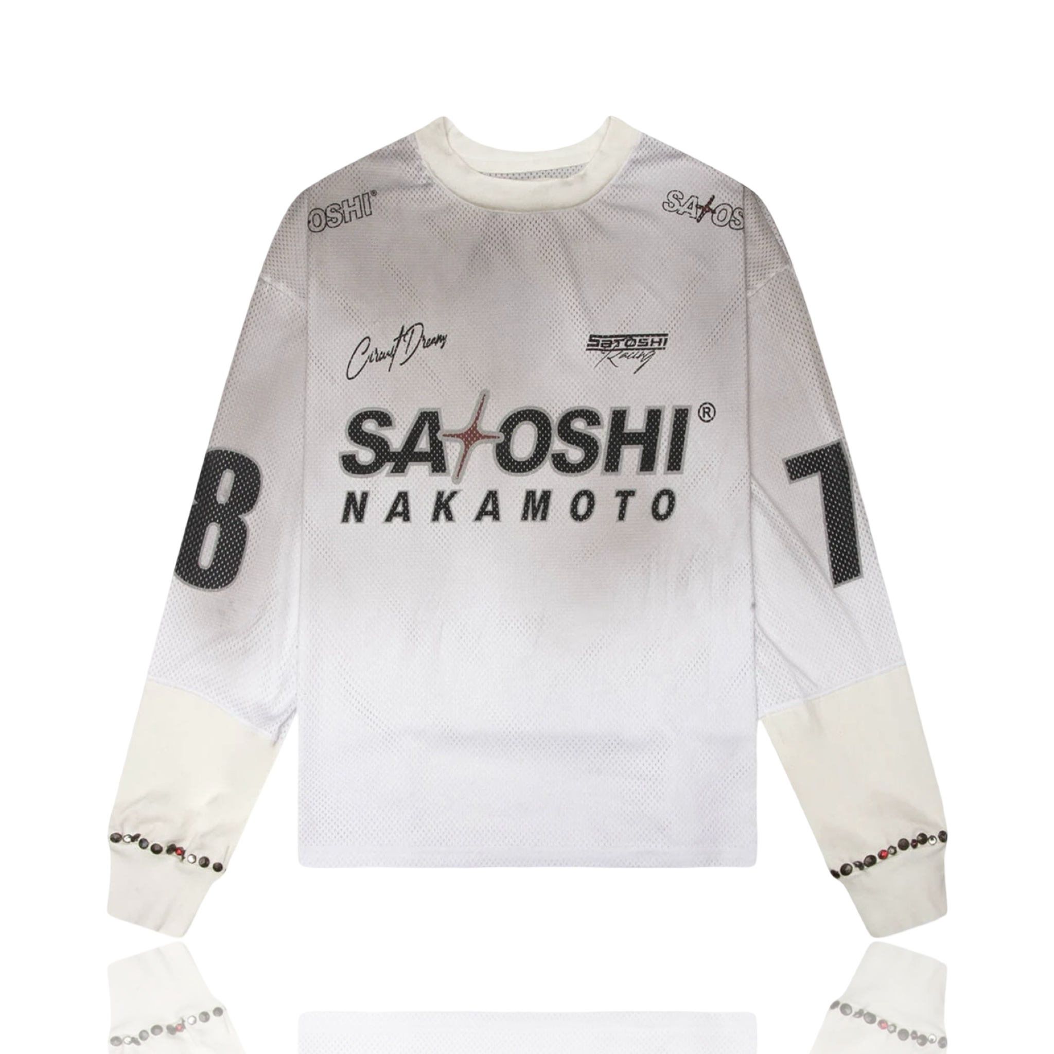 Satoshi Nakamoto Mesh Moto Jersey White