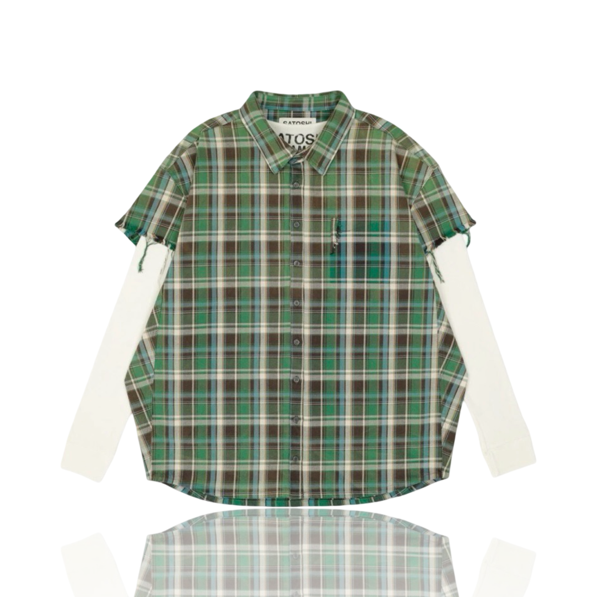Satoshi Nakamoto Cut Off Flannel Green