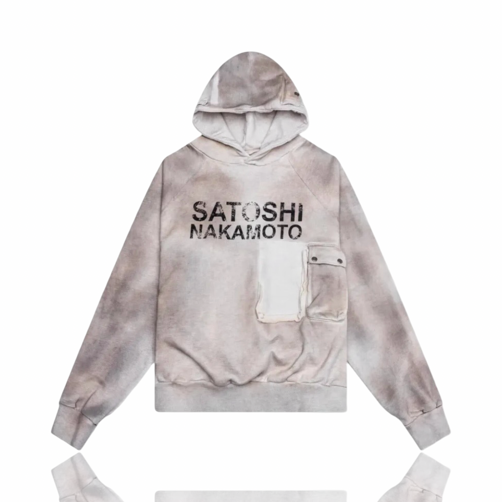 Satoshi Nakamoto Cream Cargo Oversized Hoodie