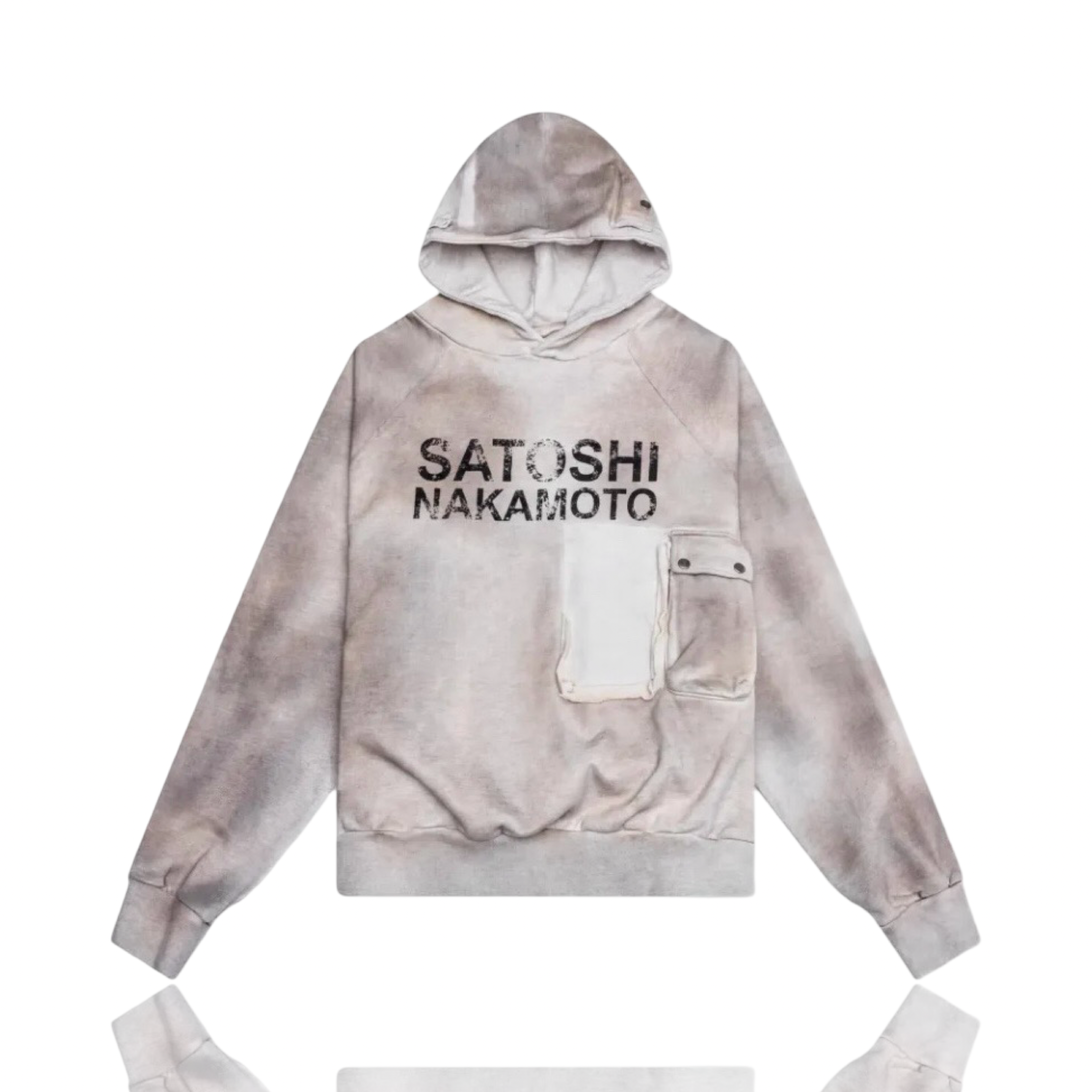 Satoshi Nakamoto Cream Cargo Oversized Hoodie