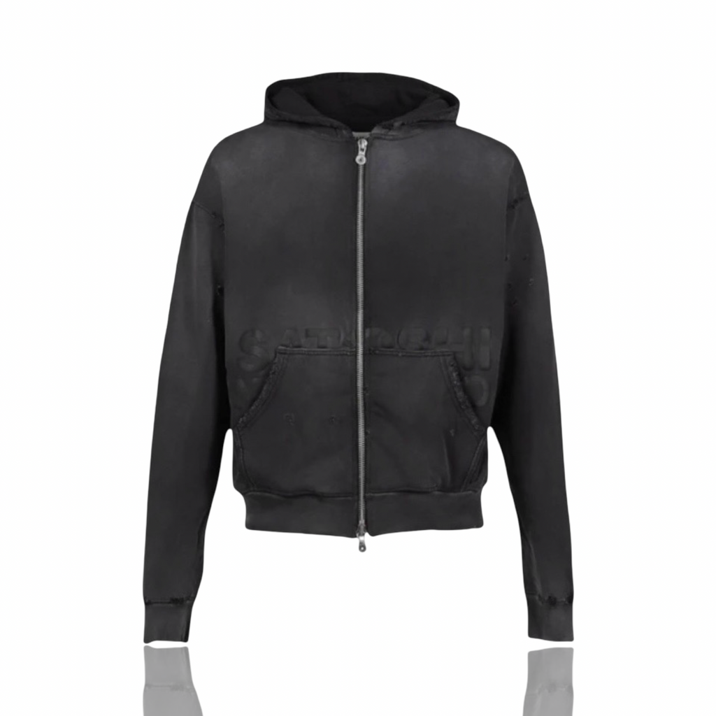 Satoshi Nakamoto Elliott Distressed Zip Up