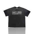 Satoshi Nakamoto Studded Logo Tee Washed Black