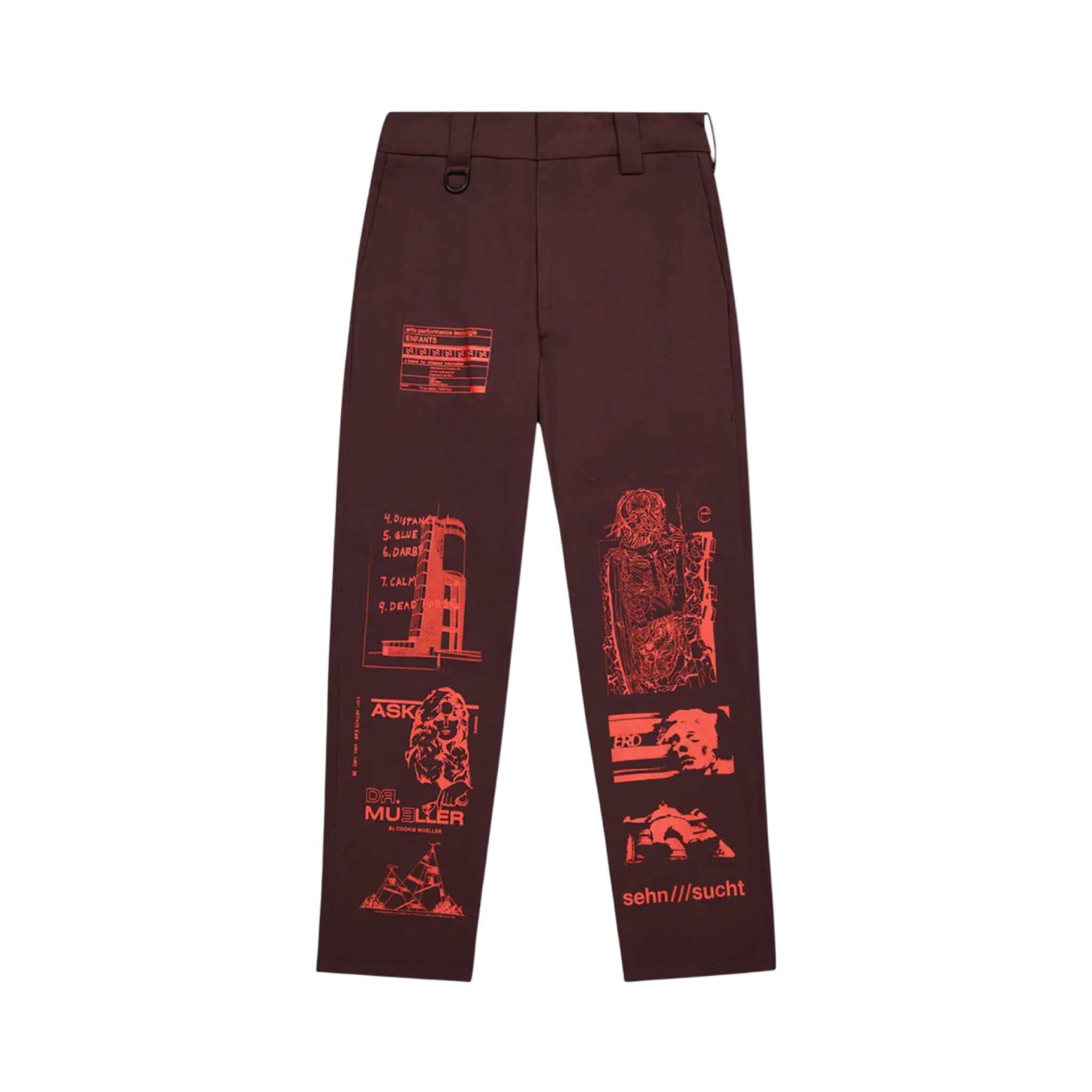 Enfants Riches Déprimés Collage Trousers Burgundy