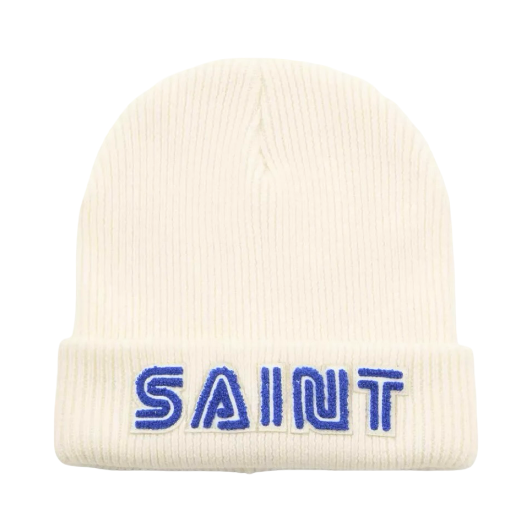 Saint Michael Logo Embroidered Beanie Cream