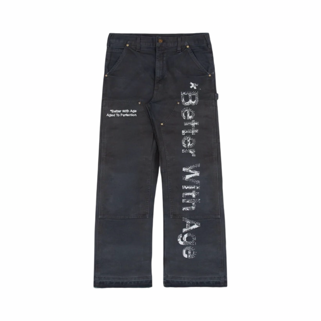*Better With Age Painter's Hand-Beaded Double Wide Trouser Black