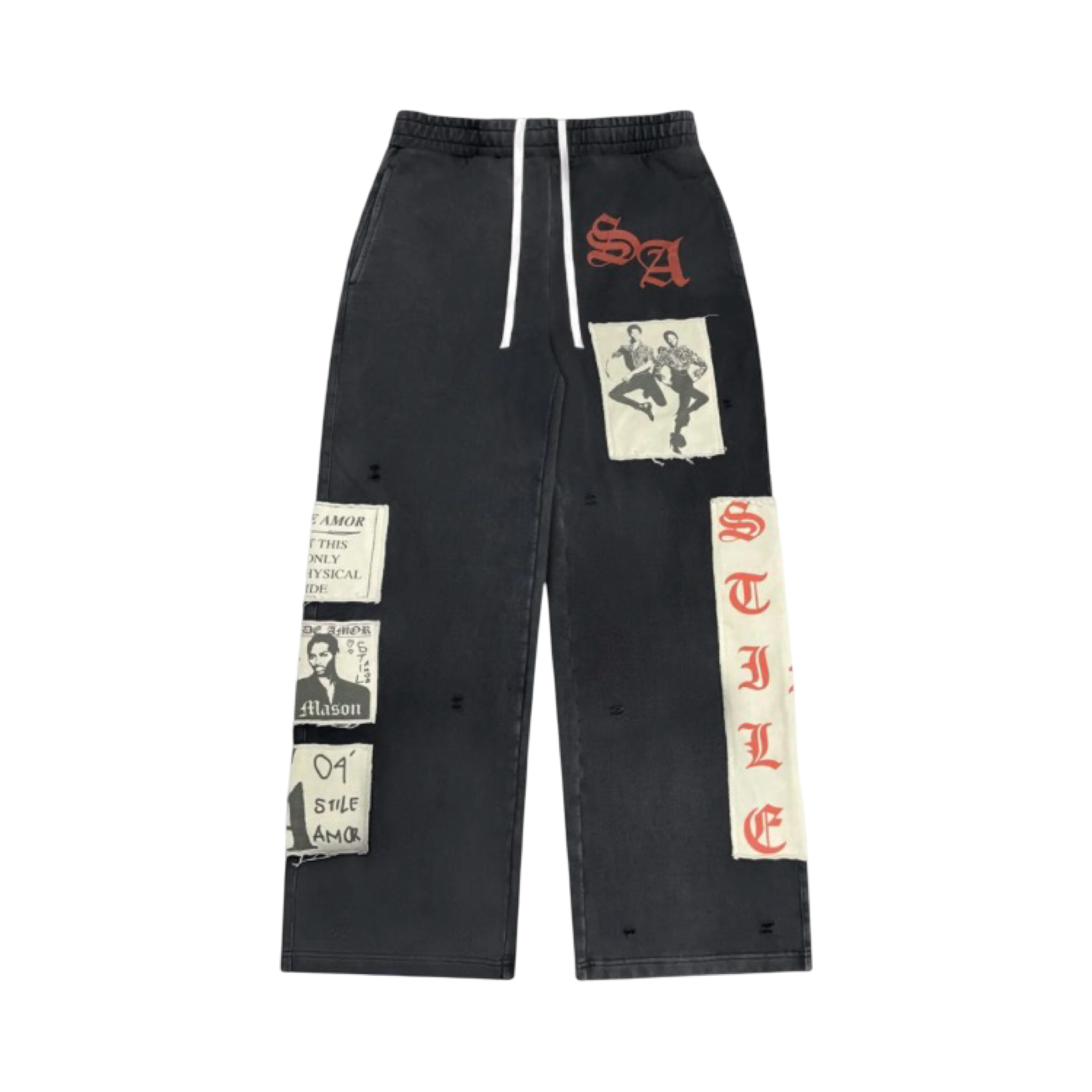 Stile De Amor Black Patch Pants