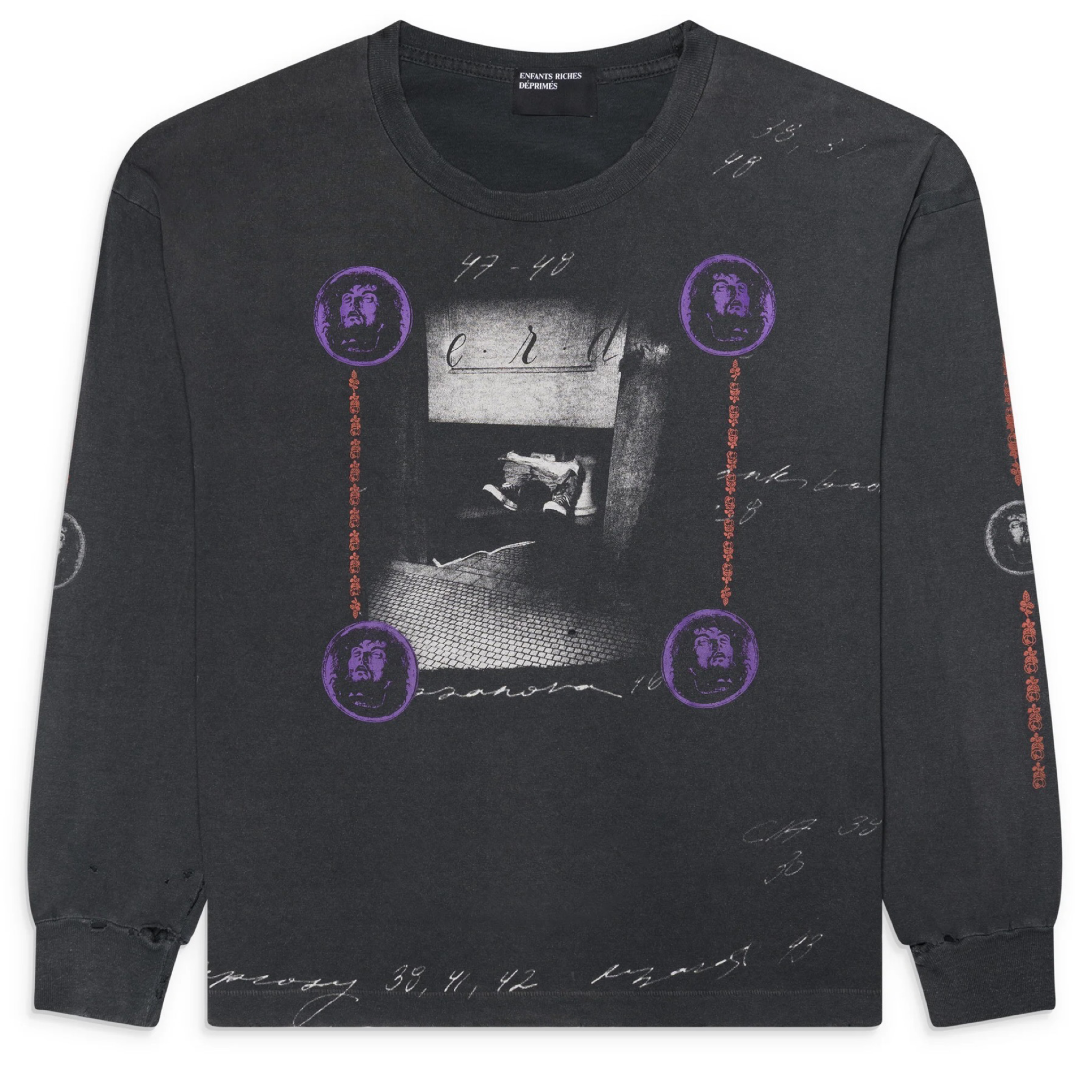 Enfants Riches Déprimés Vintage Black Bathroom Stall Graphic LongSleeve