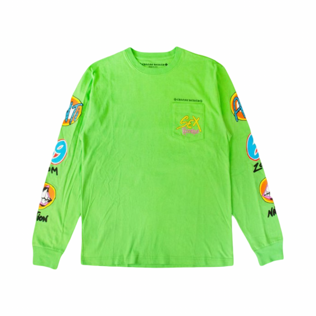 Chrome Hearts X Matty Boy Sex Records Logo Slime Green LongSleeve