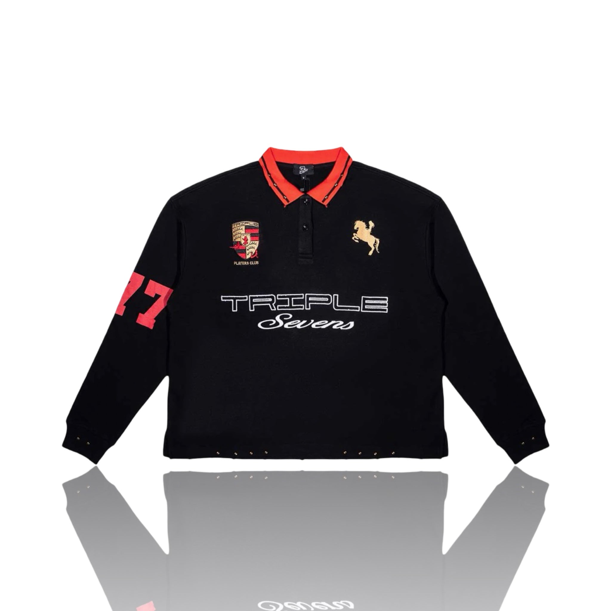 Triple Sevens Sponsor Polo Tee Black