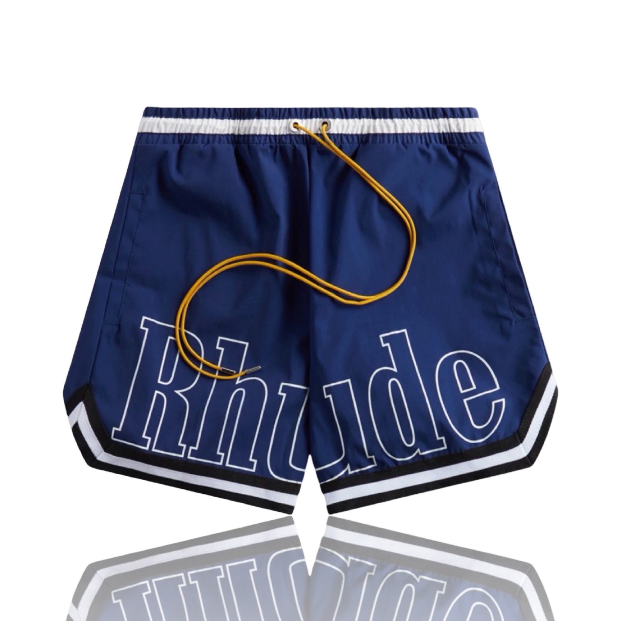 Rhude Basketball Logo Swim Short Navy/White